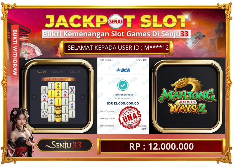 🎰 SENJU33 JACKPOT SLOT Rp. 12.000.000 LUNAS 🎉