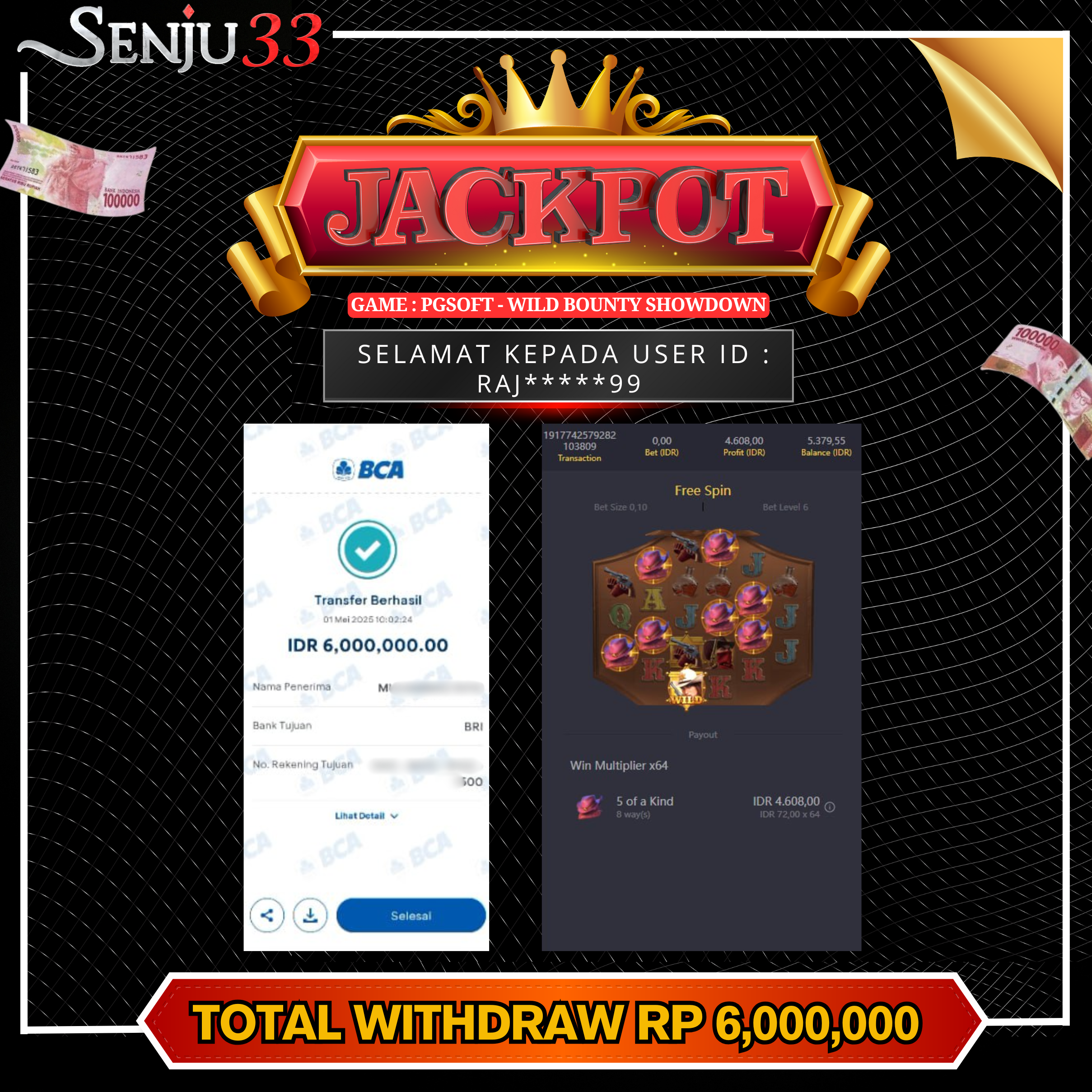 🎰 SENJU33 JACKPOT SLOT Rp. 6.000.000 LUNAS 🎉