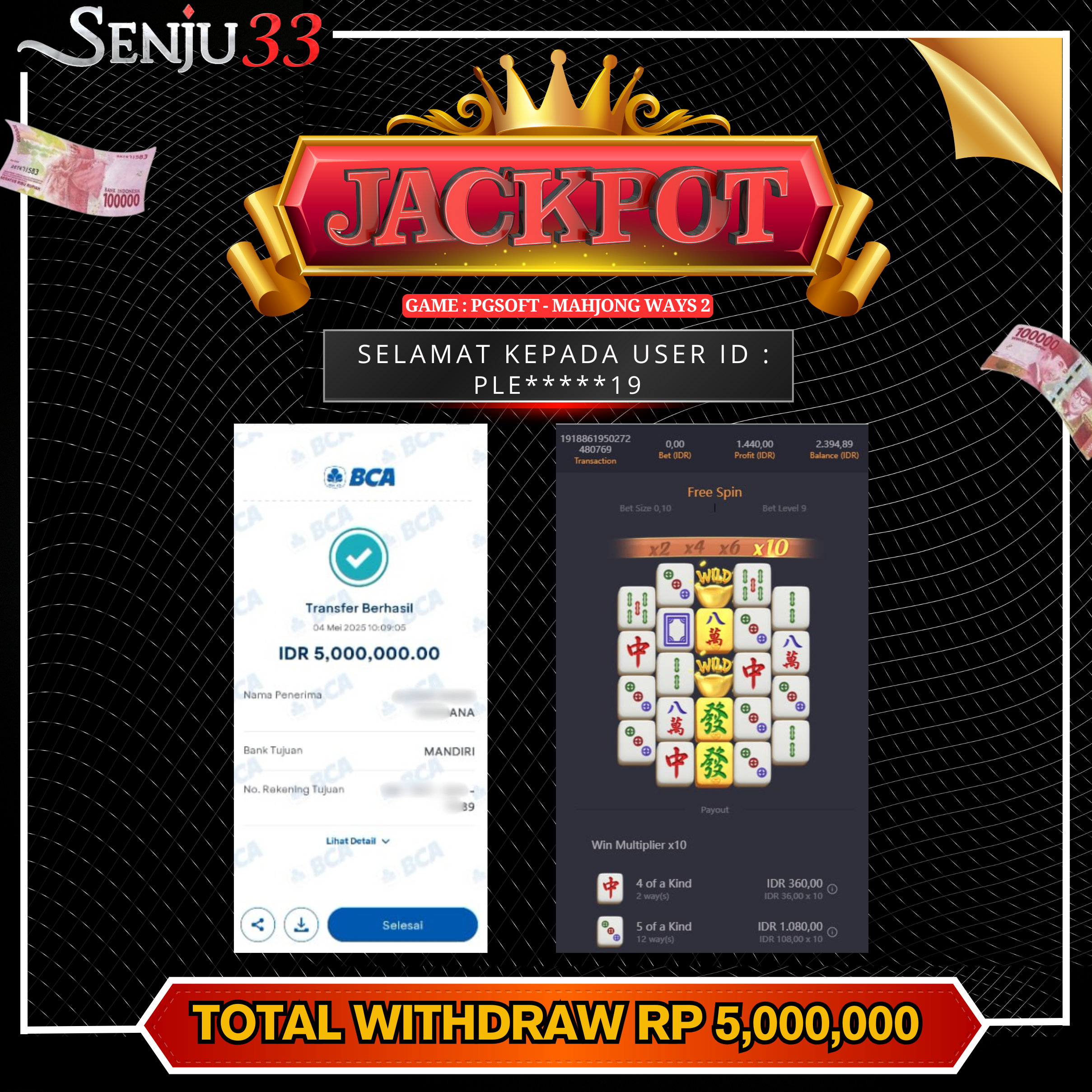🎰 SENJU33 JACKPOT SLOT Rp. 5.000.000 LUNAS 🎉