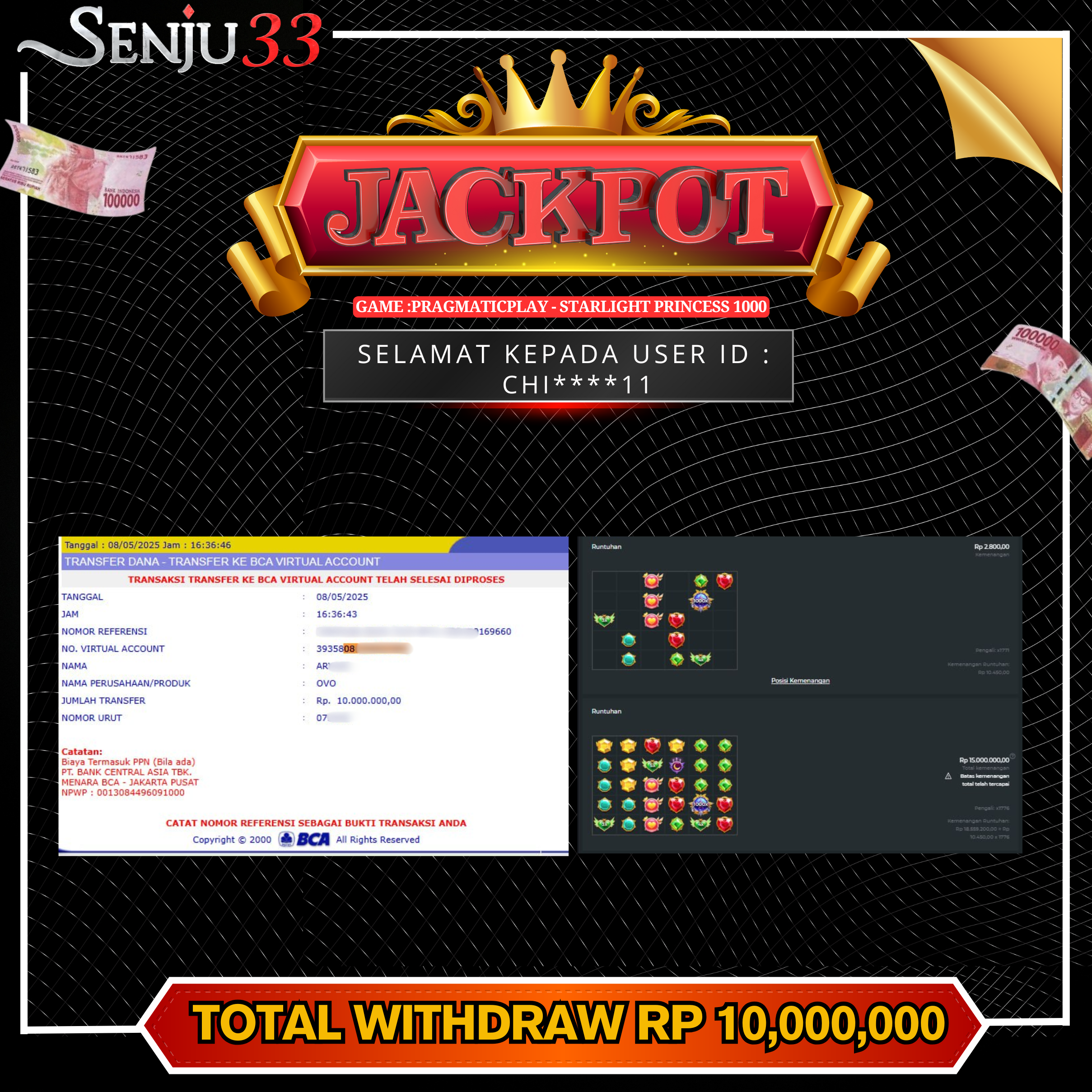 🎰 SENJU33 JACKPOT SLOT Rp. 10.000.000 LUNAS 🎉