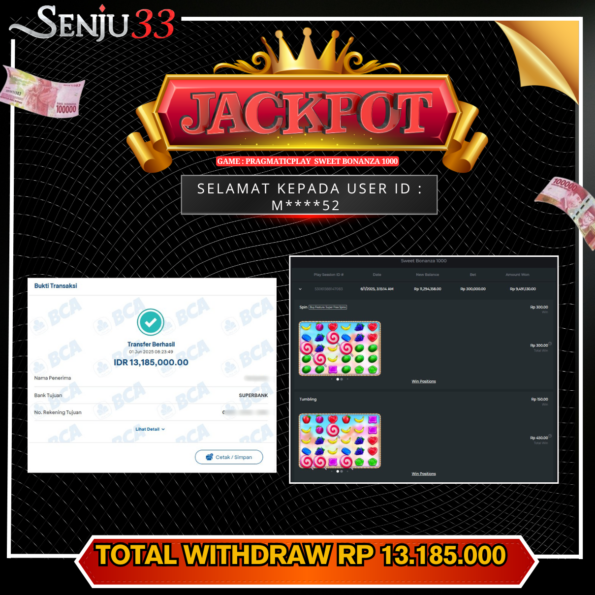 🎰 SENJU33 JACKPOT SLOT Rp. 13.185.000 LUNAS 🎉