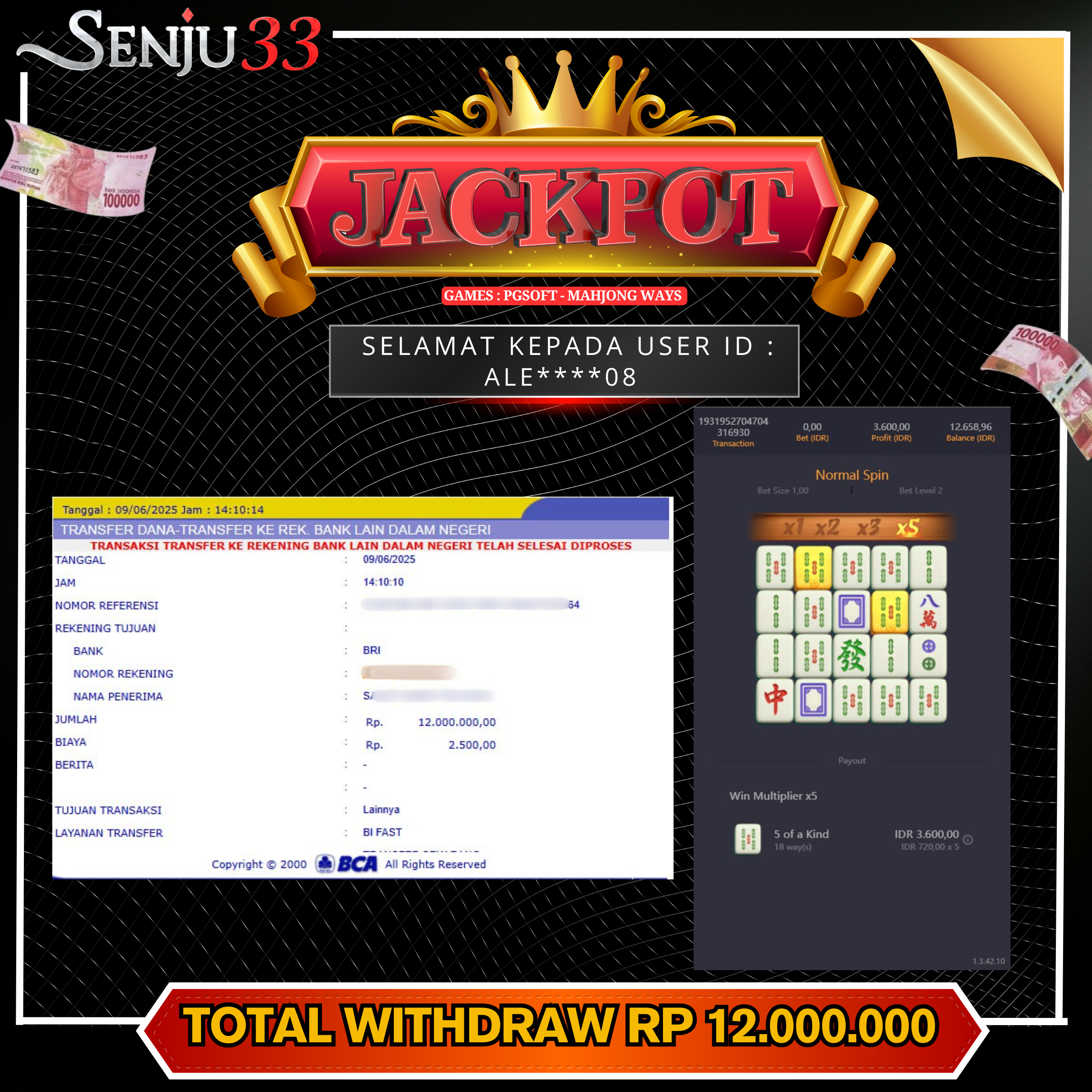 🎰 SENJU33 JACKPOT SLOT Rp. 12.000.000 LUNAS 🎉