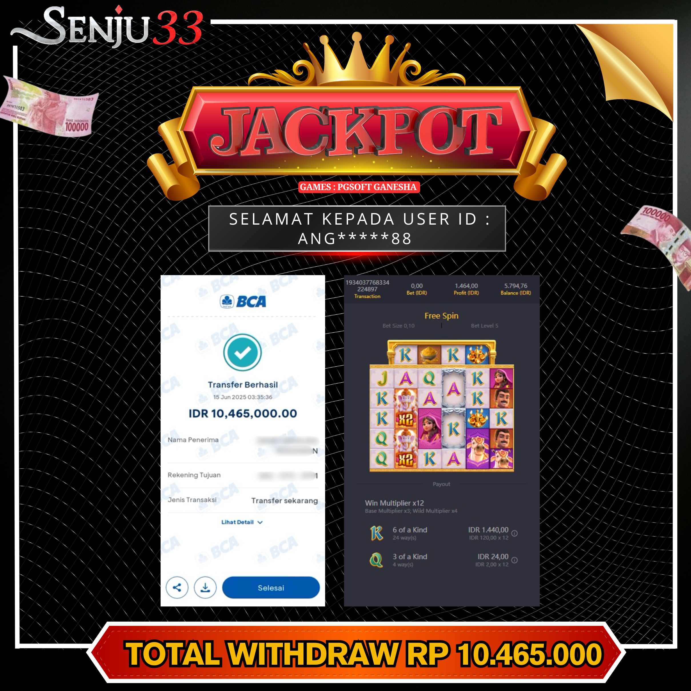 🎰 SENJU33 JACKPOT SLOT Rp. 10.465.000 LUNAS 🎉