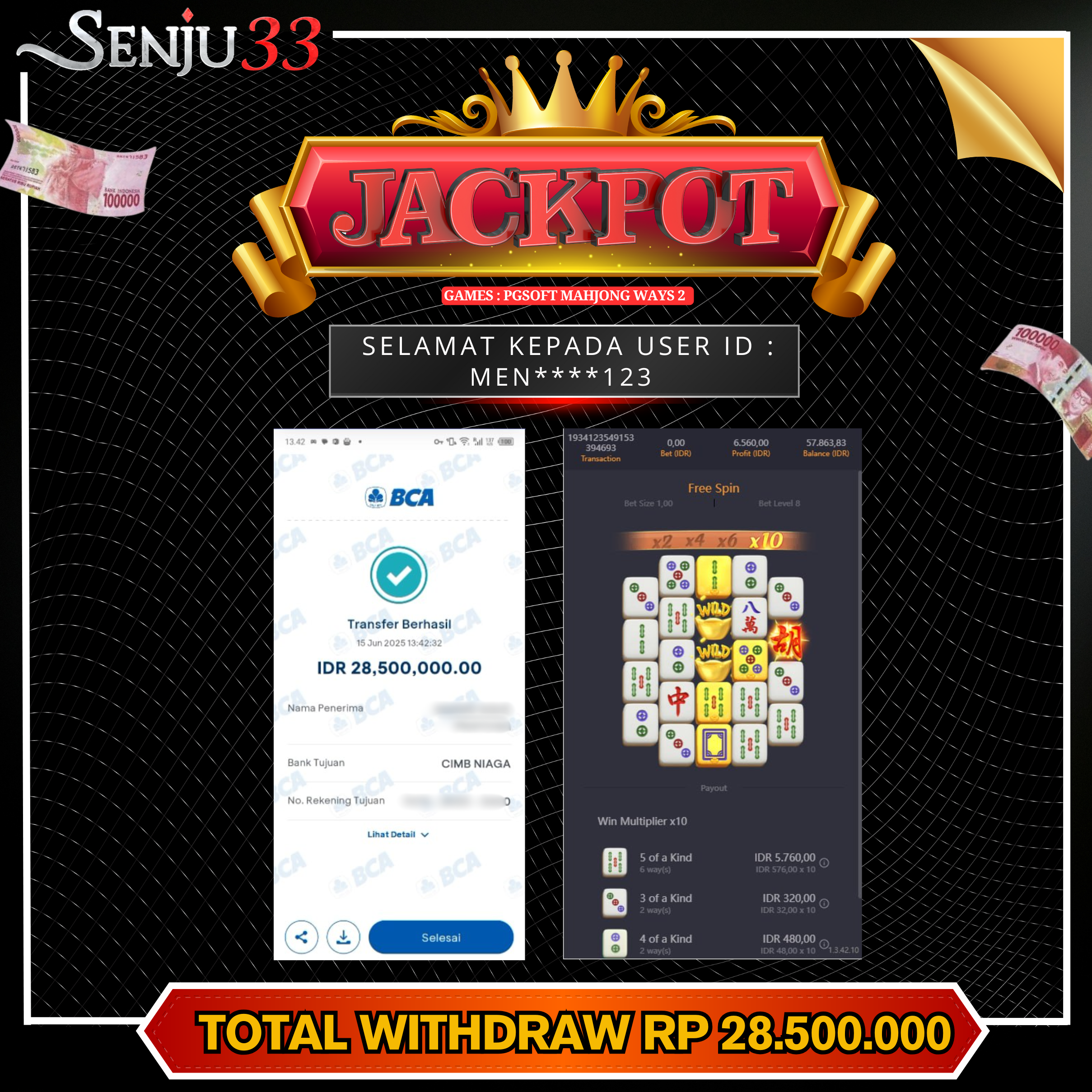 🎰 SENJU33 JACKPOT SLOT Rp. 28.500.000 LUNAS 🎉