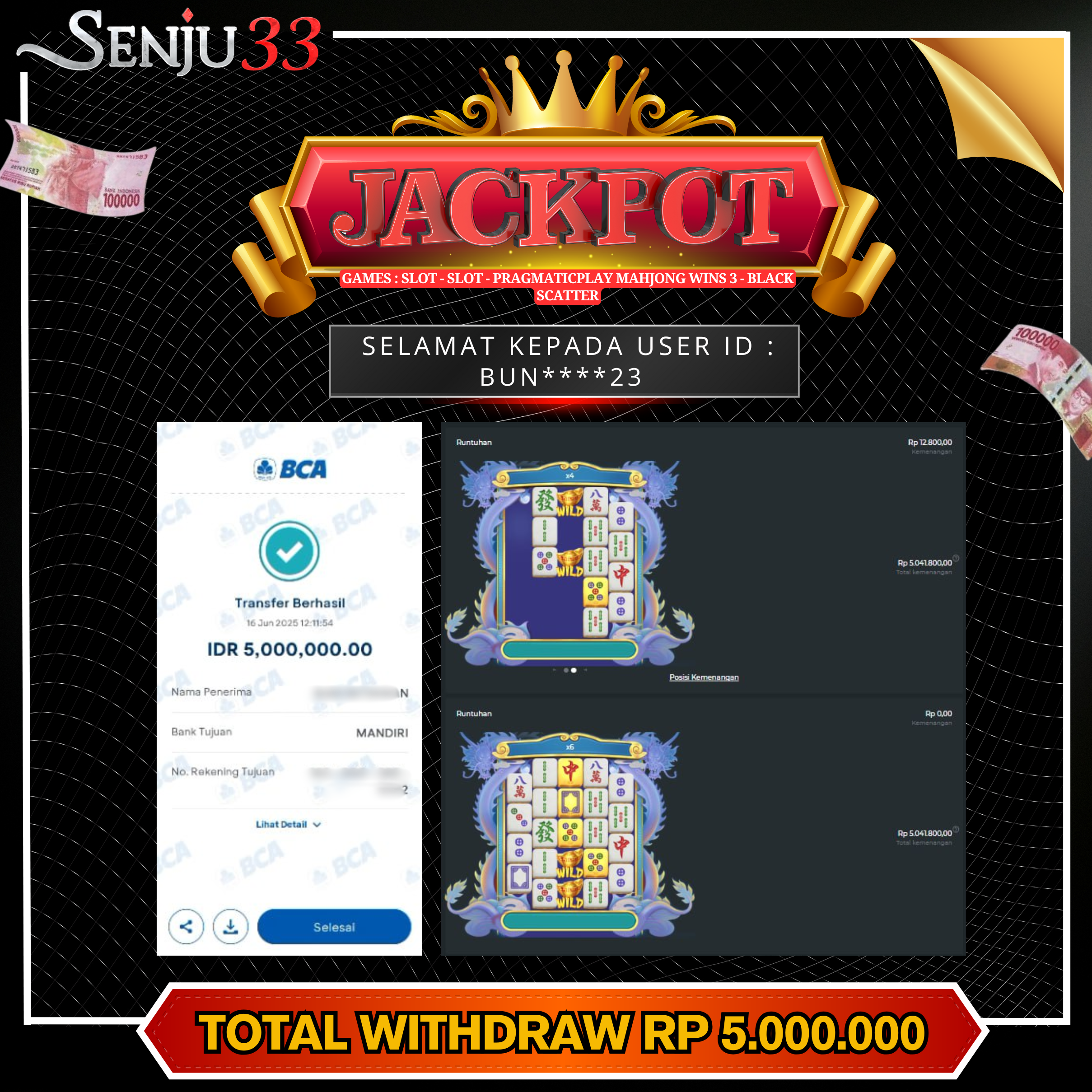 🎰 SENJU33 JACKPOT SLOT Rp. 5.000.000 LUNAS 🎉