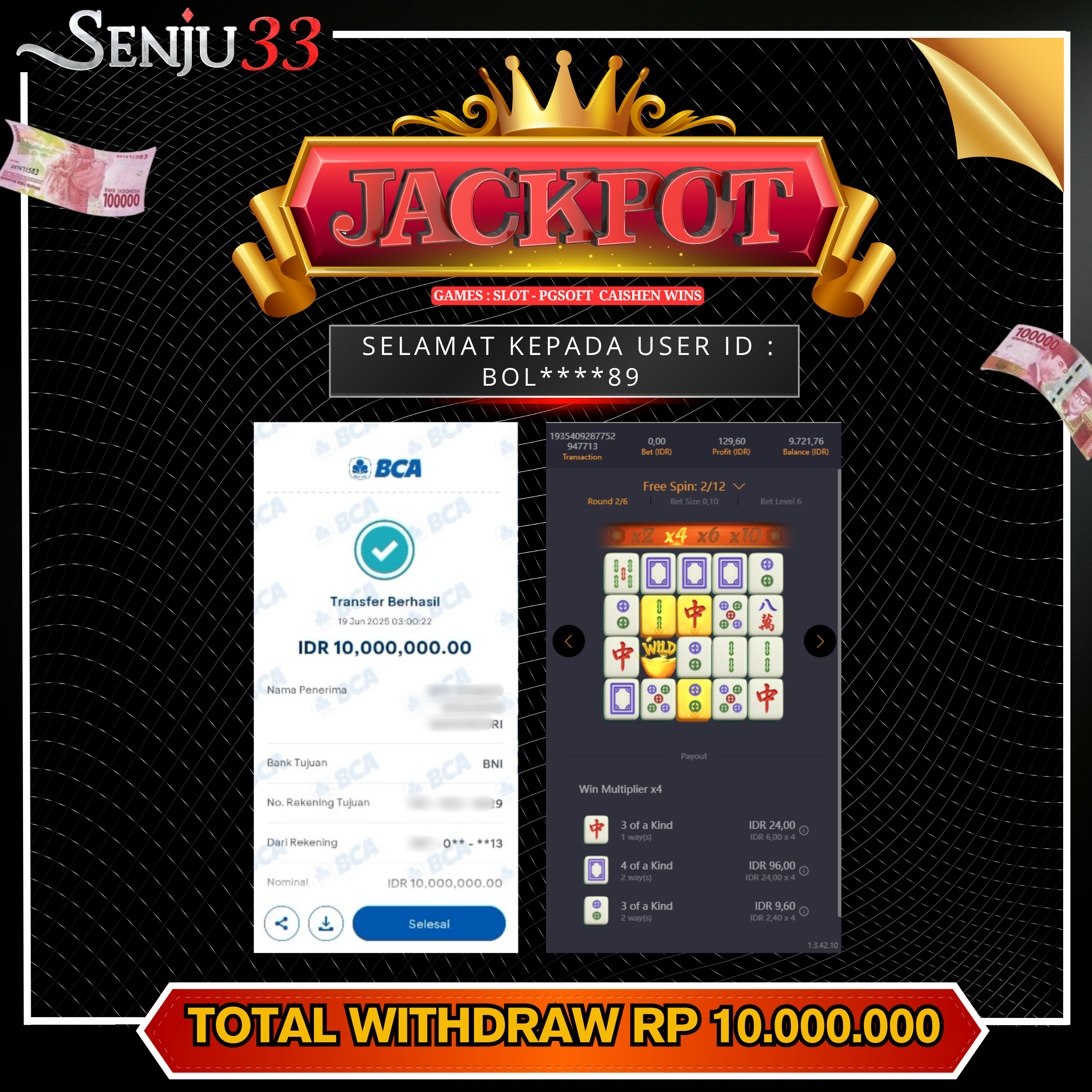 🎰 SENJU33 JACKPOT SLOT Rp. 10.000.000 LUNAS 🎉