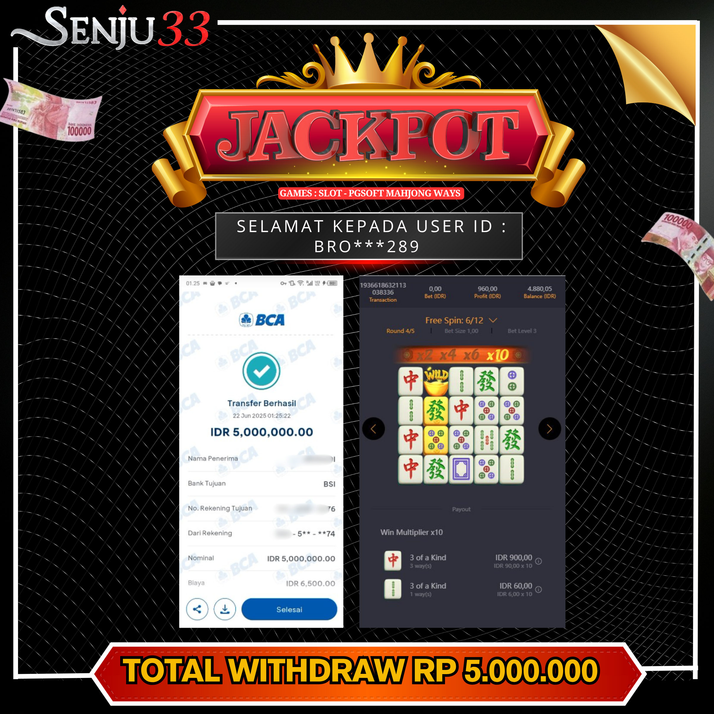🎰 SENJU33 JACKPOT SLOT Rp. 5.000.000 LUNAS 🎉