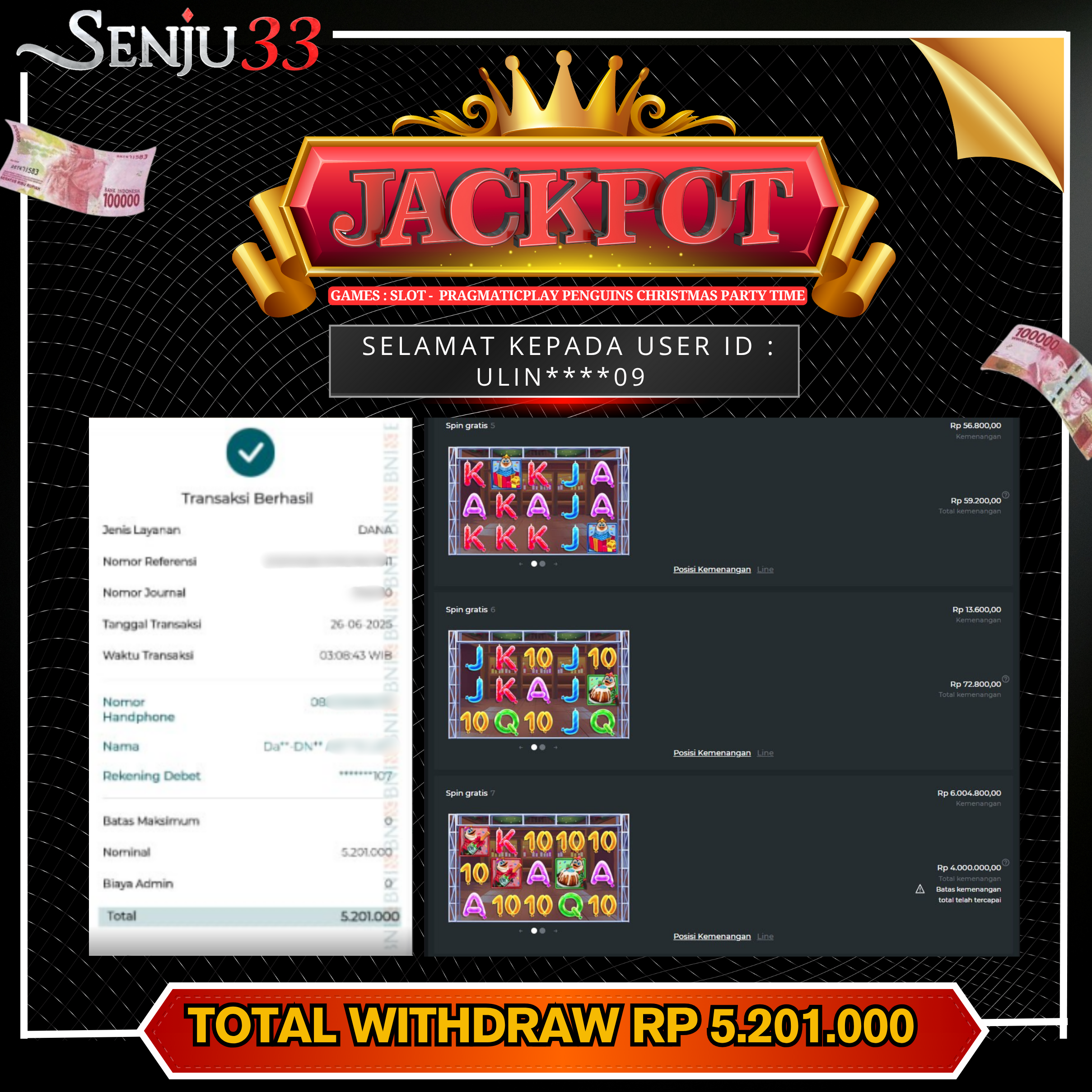 🎰 SENJU33 JACKPOT SLOT Rp. 5.201.000 LUNAS 🎉