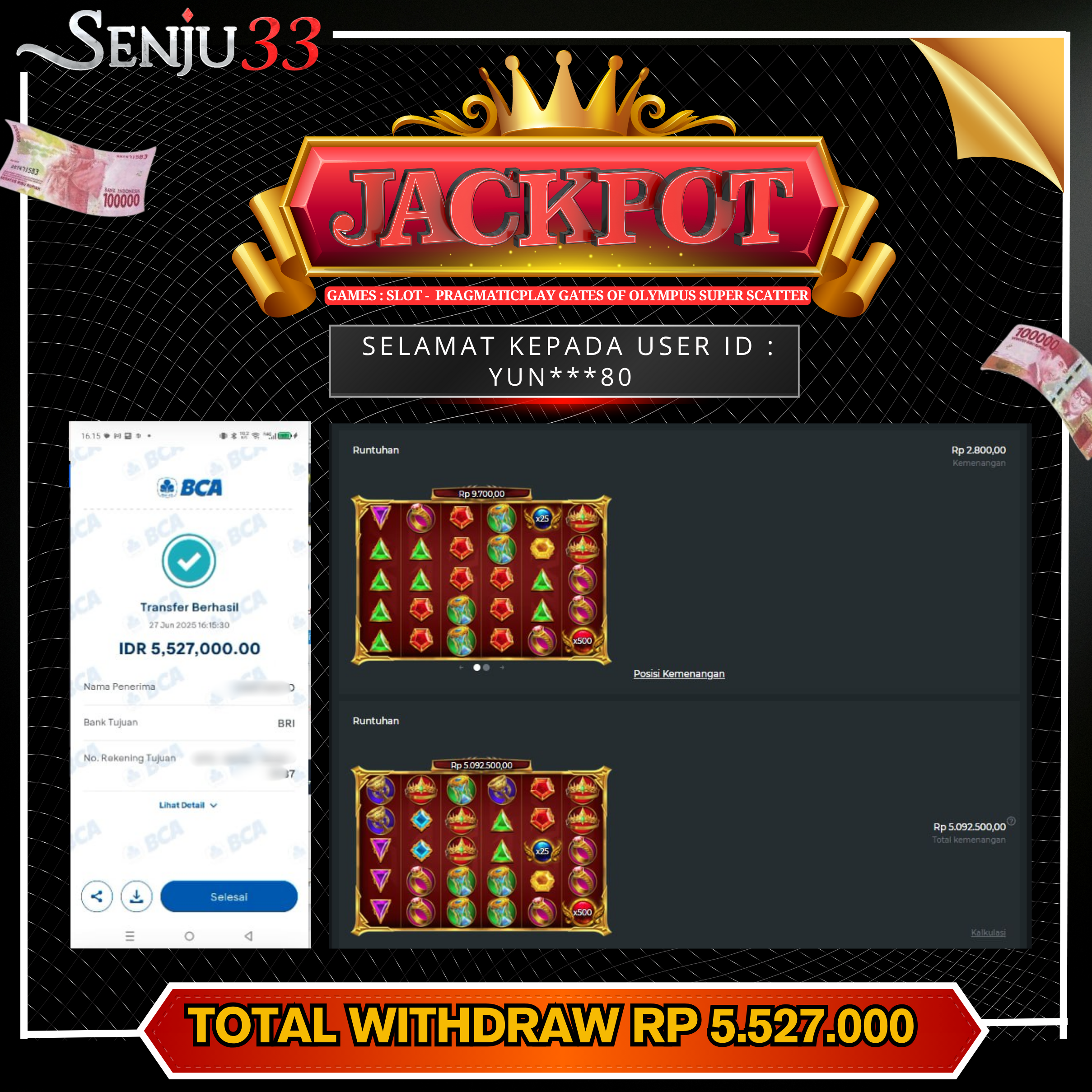 🎰 SENJU33 JACKPOT SLOT Rp. 5.527.000 LUNAS 🎉