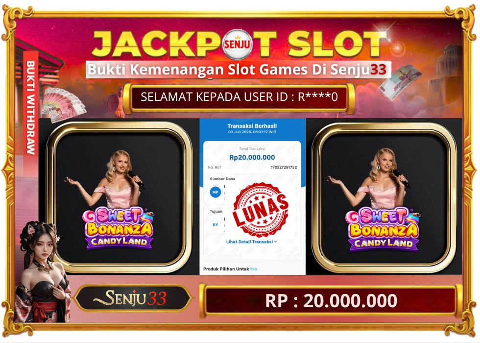 🎰 SENJU33 JACKPOT SLOT Rp. 20.000.000 LUNAS 🎉