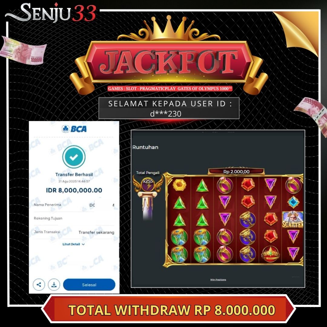 🎰 SENJU33 JACKPOT SLOT Rp. 8.000.000 LUNAS 🎉