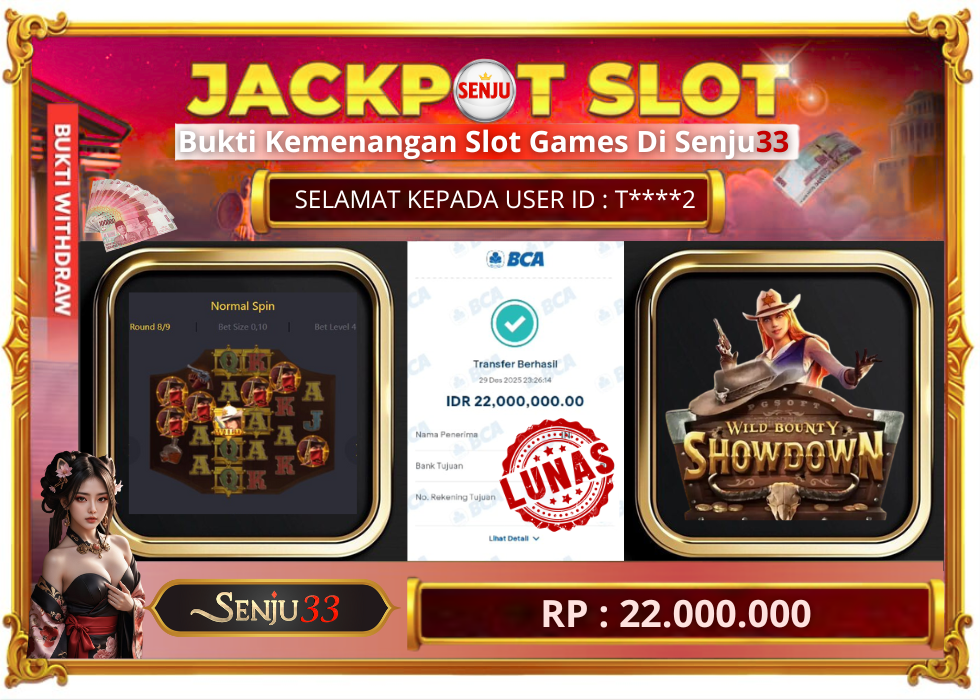 🎰 SENJU33 JACKPOT SLOT Rp. 22.000.000 LUNAS 🎉