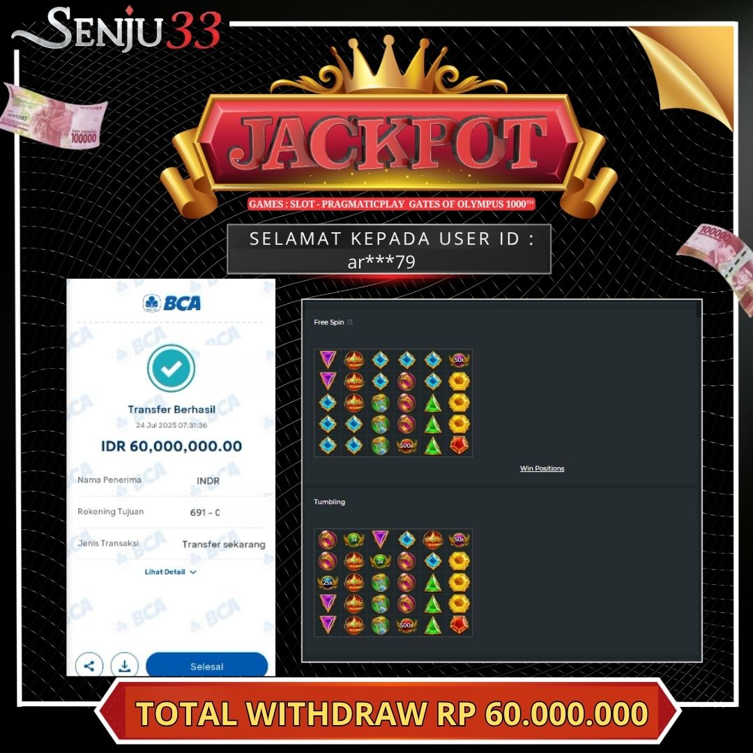 🎰 SENJU33 JACKPOT SLOT Rp. 60.000.000 LUNAS 🎉