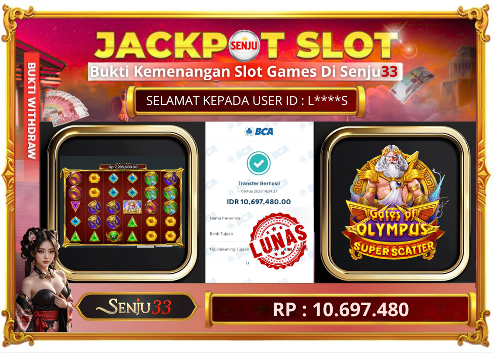 🎰 SENJU33 JACKPOT SLOT Rp. 10.697.480 LUNAS 🎉