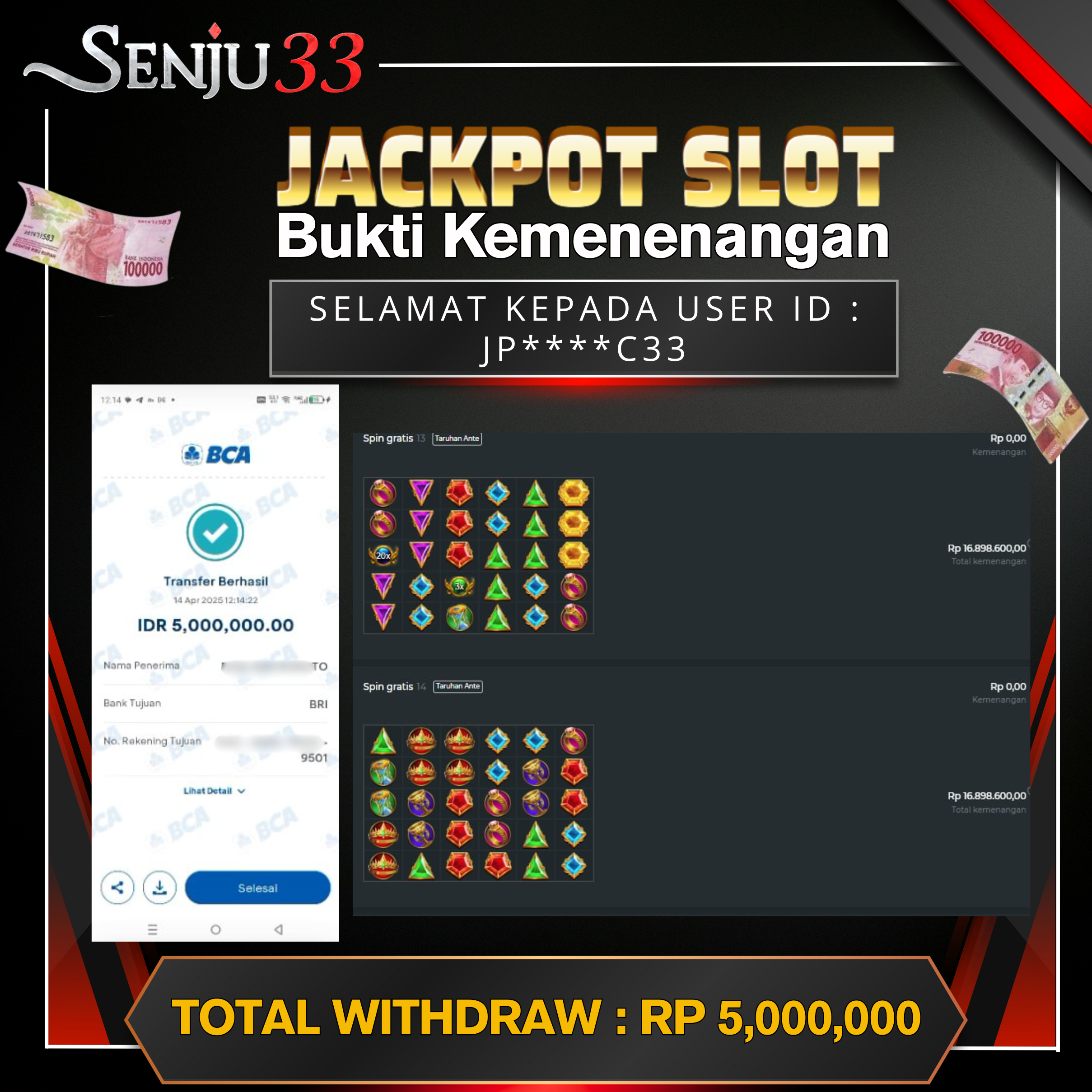 🎰 SENJU33 JACKPOT SLOT Rp. 5.000.000 LUNAS 🎉