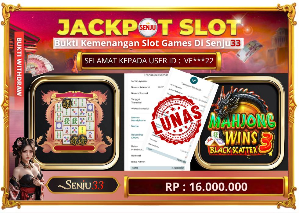 🎰 SENJU33 JACKPOT SLOT Rp. 16.000.000 LUNAS 🎉