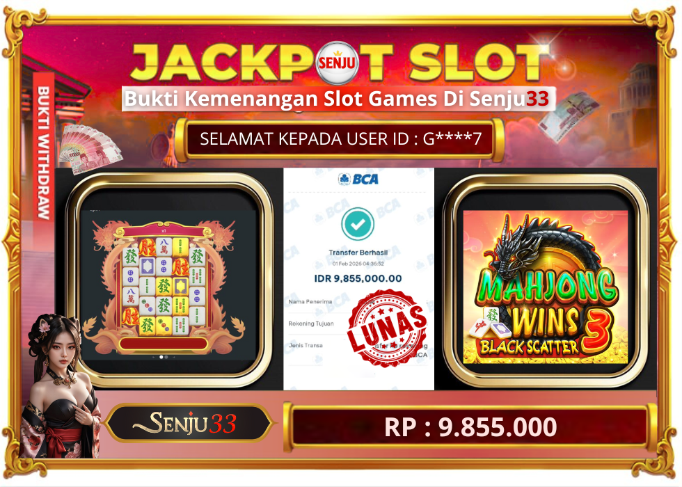 🎰 SENJU33 JACKPOT SLOT Rp. 9.855.000 LUNAS 🎉