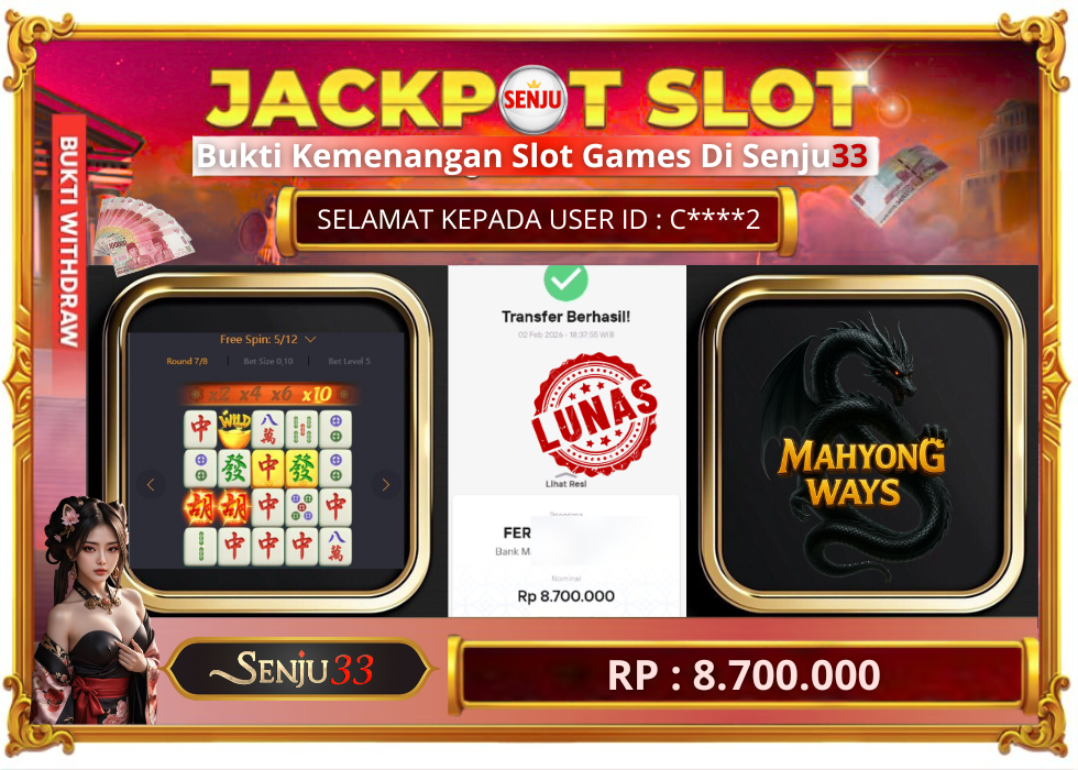 🎰 SENJU33 JACKPOT SLOT Rp. 8.700.000 LUNAS 🎉
